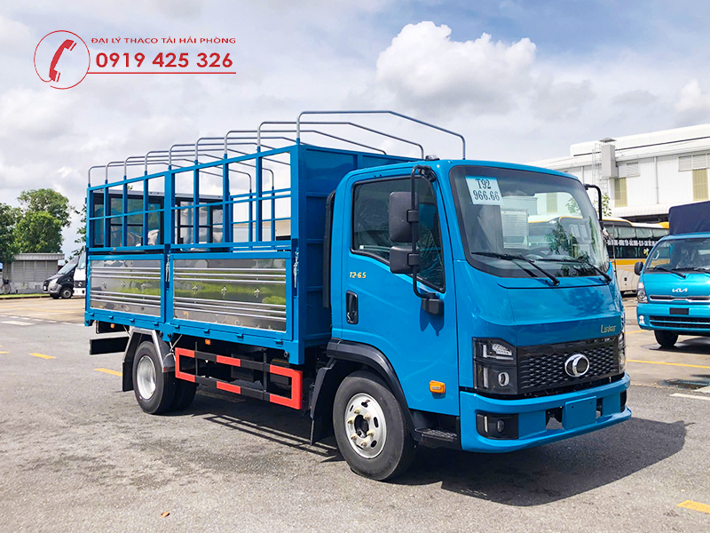 Thaco Linker T2-6.5 tải 3,5 tấn thùng mui bạt màu xanh dương tại Hải Phòng